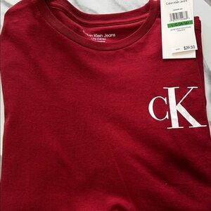 Calvin Klein Kids Red Long Sleeve Tee